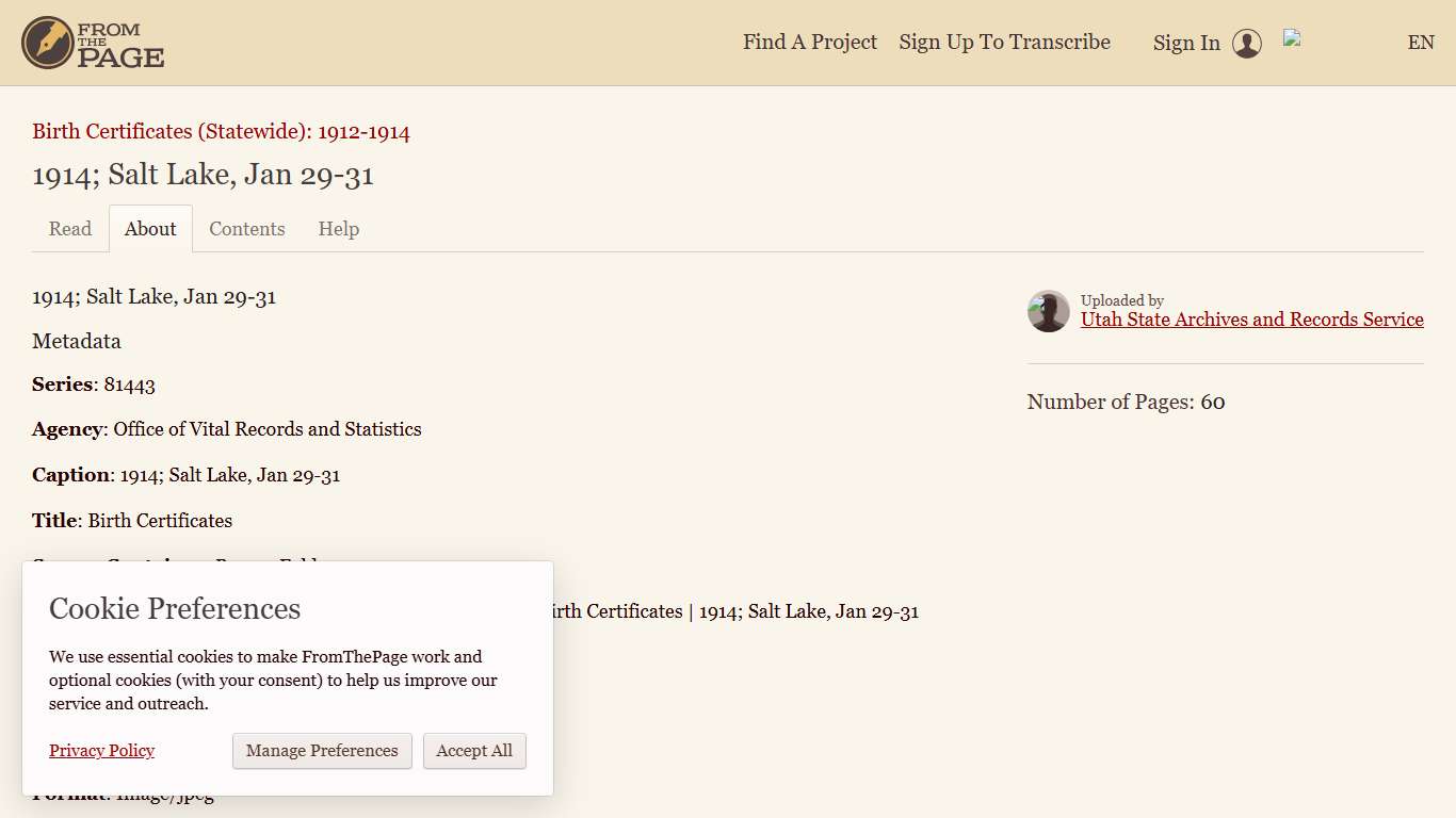 About - 1914; Salt Lake, Jan 29-31 (Birth Certificates (Statewide): 1912-1914) FromThePage